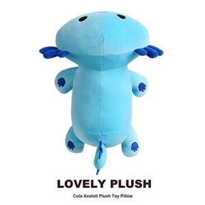 Onsoyours Cute Axolotl Plushie, Soft Stuffed Animal Salamander Plush Pillow, Kawaii Plush Toy for Kids (Blue Axolotl A, 13")