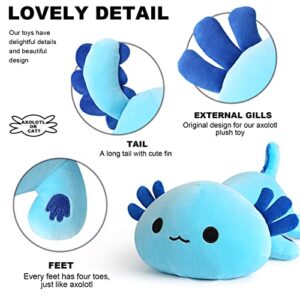 Onsoyours Cute Axolotl Plushie, Soft Stuffed Animal Salamander Plush Pillow, Kawaii Plush Toy for Kids (Blue Axolotl A, 13")