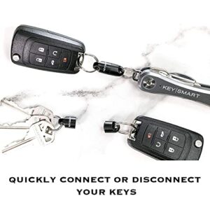 KeySmart MagConnect Pro Quick Release Keychain – Detachable Keychain for Bag, Purse & Belt – Quick Detach Keychain for Easy Access to Keys – Pull to Release Keychain with Super Strong Magnet