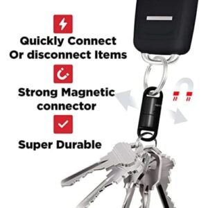 KeySmart MagConnect Pro Quick Release Keychain – Detachable Keychain for Bag, Purse & Belt – Quick Detach Keychain for Easy Access to Keys – Pull to Release Keychain with Super Strong Magnet