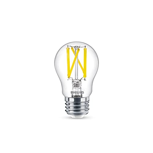 Philips LED Ultra Definition Flicker-Free Dimmable, Eye Comfort Technology, Daylight 5000K A15 Clear Glass Light Bulb, 450 Lumen, 5W=40W, E26 Base, Title 20 Certified, 2-Pack