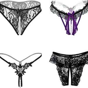 Lyeacs Women’s Sexy Panties,Lace Thongs G-String Y-Back Underwear