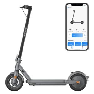 blutron one s40 electric scooter, 700w peak power motor, impressive 25 mile range, 20 mph, dual brakes & suspension, 10'' pneumatic tires, cruise control, foldable and fast charging scooter