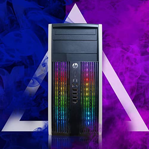 HP RGB Gaming PC Desktop Computer - Intel Quad I7 up to 3.8GHz, Radeon RX 580 8G, 16GB Memory, 128G SSD + 2TB, RGB Keyboard & Mouse, DVD, WiFi & Bluetooth, Win 10 Pro (Renewed)