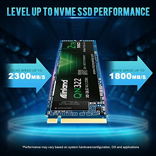 INLAND QN322 2TB NVME M.2 PCIe Gen 3.0x4 2280 SSD Internal Solid State Drive up to 2300MB/s, Compatible with Laptop & PC Desktop