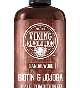 Viking Revolution Sandalwood Shampoo and Conditioner Set with Biotin and Jojoba Oil - Mens Shampoo and Conditioner Set - Natural Hair Shampoo and Hair Conditioner for Men with Vitamin B5 (17 Oz)