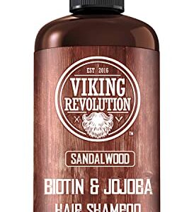 Viking Revolution Sandalwood Shampoo and Conditioner Set with Biotin and Jojoba Oil - Mens Shampoo and Conditioner Set - Natural Hair Shampoo and Hair Conditioner for Men with Vitamin B5 (17 Oz)