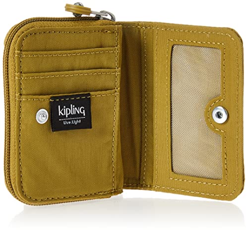 Kipling Womens Women's Tops Wallet, Compact, Practical, Nylon Travel Card Holder Wallet, Pear Chartreuse 360, 3 L x 4.125 H 1 D US