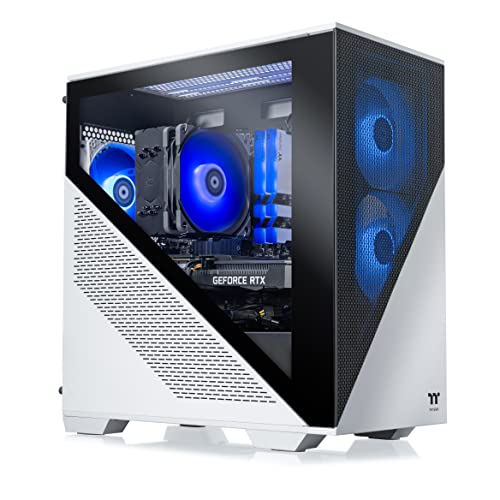 Thermaltake Frostbite 360 Gaming Desktop (AMD Ryzen™ 5 5600X 6-core, ToughRam RGB DDR4 3600Mhz 16GB Memory, NVIDIA® GeForce RTX™ 3060, 1TB NVMe M.2, Win10 Home) D1FB-B550-360-LCS,White