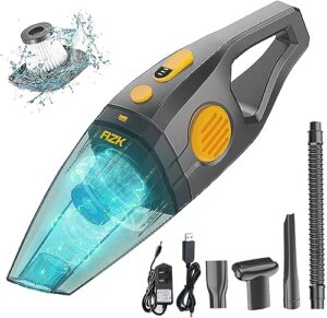 azhzolsk dust buster upgrade handheld vacuum cordless rechargeable handheld vacuums 12000pa-14000pa high power with power display for car, home, office, pet hair travel cleaning wet and dry use