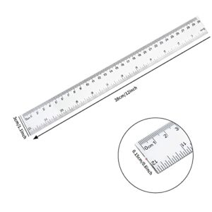 30 Packs Clear Plastic Ruler 12 Inch Straight Ruler with Centimeter and Millimeter, Metric Rulers Bulk for Kids Classroom School Office