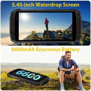 Ulefone Armor 15 Rugged Smartphone, Built in TWS Earbuds, 6600mAh Big Battey, IP68/IP69K Waterproof Phones Unlocked, 11GB+128GB, 12MP+13MP+16MP, 5.45-in HD+, Android 12, Dual Speakers, Face ID, Blue