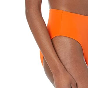 Amazon Essentials Women's High Waist High Leg Bikini Bottom, Orange, Large