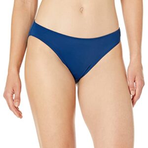 amazon essentials women's classic bikini swimsuit bottom, deep blue, small