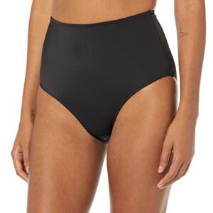 amazon essentials women's high waist swim bottom (available in plus size), washed black, small