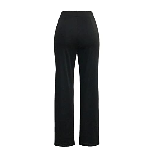 Lyaheima Women's Comfy Wide Leg Pants Long Business Stretchy Pants Flare Pants