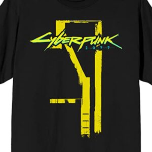 Bioworld Cyberpunk 2077 Building Paint Logo Men's Black T-Shirt-XXL