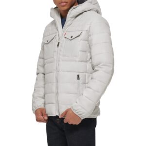 Levi's Men's 2-Pocket Stretch Quilted Puffer, Ice Faux Leather, Medium