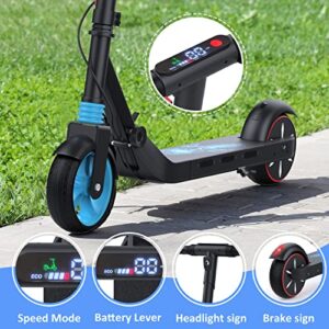 VOLPAM SR05 Electric Scooter for Kids Age of 6-12, Brushless Motor with Colorful Rainbow Lights (SR05-Black)