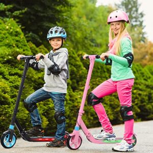 VOLPAM SR05 Electric Scooter for Kids Age of 6-12, Brushless Motor with Colorful Rainbow Lights (SR05-Black)