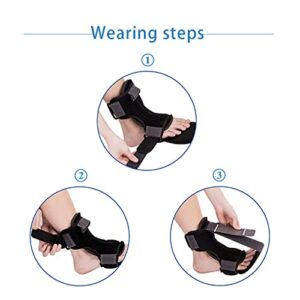 Night Splint, Foot Brace Foot Drop Support Corrector Foot Orthotic Brace Soft Stretching Splint for Heel Spur Arch Ankle Pain for Men Women(S)