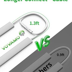 Vovamo Plug-in Under Cabinet Lighting, Dimmable Under Counter Lights for Kitchen, 2pcs 12 Inch, Cold White 6000K Linkable USB Led Closet Light, Wired Indoor Night Lights Bar for Desk, Sink,Workbench