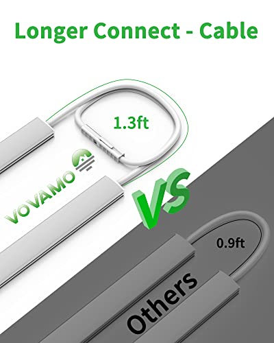 Vovamo Plug-in Under Cabinet Lighting, Dimmable Under Counter Lights for Kitchen, 2pcs 12 Inch, Cold White 6000K Linkable USB Led Closet Light, Wired Indoor Night Lights Bar for Desk, Sink,Workbench