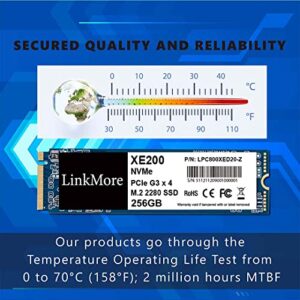 LinkMore XE200 256GB M.2 2280 PCIe Gen 3X4 NVMe Internal SSD, Solid State Drive, Up to 2000MB/s for Latop and PC