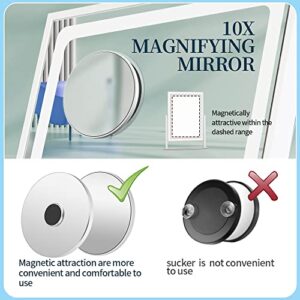 BRIGHTINWD Hollywood Vanity Mirror with Lights,Touch Control 3 Color Lighting Modes for Bedroom, Detachable 10X Magnification , 360°Rotation (16 in, White)