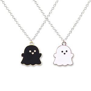 kefley halloween ghost necklace for couples friendship necklace for 2 best friend birthday christmas gifts for bestie halloween themed gifts for bff matching necklaces