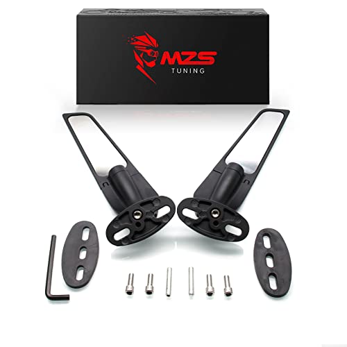 MZS Racing Motorcycle Mirrors, Double Rotating Wing rearview Mirror Fairing Side Black Compatible with GSXR 600 750 1000 | CBR300R CBR500R CBR600RR CBR1000RR | EX250 EX300 EX400 EX650 ZX6R ZX10R