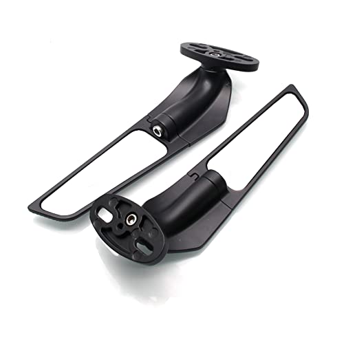 MZS Racing Motorcycle Mirrors, Double Rotating Wing rearview Mirror Fairing Side Black Compatible with GSXR 600 750 1000 | CBR300R CBR500R CBR600RR CBR1000RR | EX250 EX300 EX400 EX650 ZX6R ZX10R