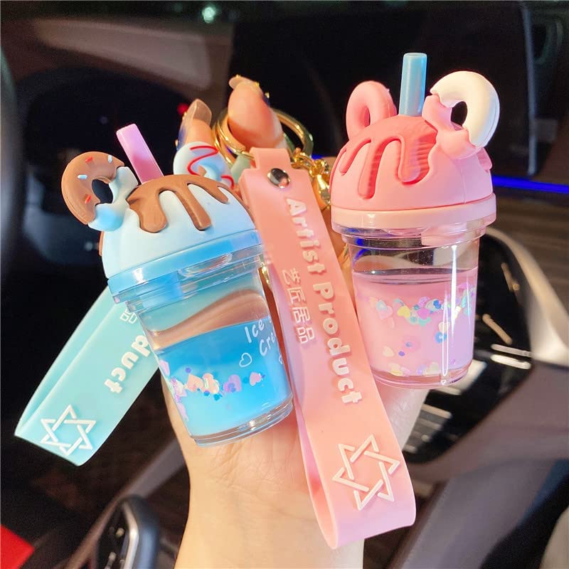 Kawaii Donut Boba Keychain (Blue)