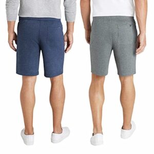 Eddie Bauer Men's 2-Pack Lounge Shorts (Navy/Dark Grey, Medium)