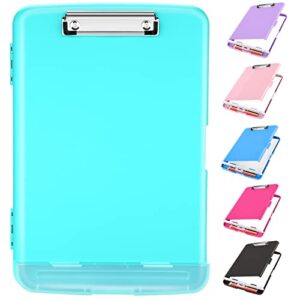 sooez clip boards 8.5x11 with storage, high capacity storage clipboard, nursing clipboard folder with pen holder, heavy duty plastic clipboard with low profile clip, clipboard binder for teacher, work