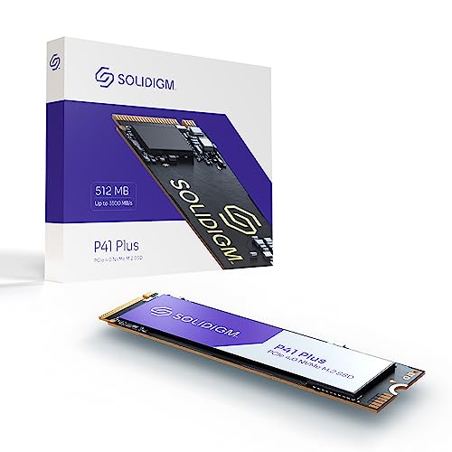 Solidigm™ P41 Plus Series 512GB PCIe GEN 4 NVMe 4.0 x4 M.2 2280 3D NAND Internal Solid State Drive (512GB, M.2 2280mm, PCIe 4.0 x4.) SSDPFKNU512GZX1