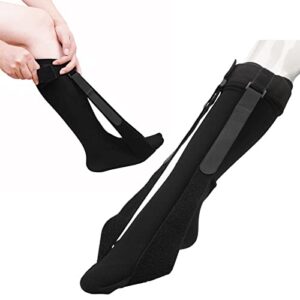 plantar fasciitis stretch night sock, dual strap design dorsiflexion night splint compression socks for relief from plantar fasciitis and achilles tendonitis(l)