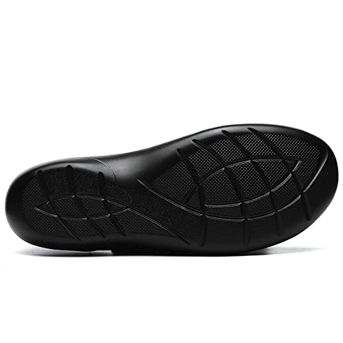 Irrefour Women's Classic Beige Genuine Leather Casual Loafer Cute Slip-On Fashion Closed Toe Flat Sandal Comfy Work Sandal Everyday Walking Shoe 1607-MI110