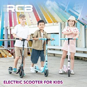 RCB Electric Scooter for Kids Ages 6-8-12, Electric KickScooter with 200W Motor & LED Display, Adjustable Speed and Height - E-Scooters Up to 9.3 MPH & 5 Miles, Boys and Girls, with NewColorful Lights