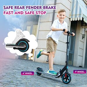 RCB Electric Scooter for Kids Ages 6-8-12, Electric KickScooter with 200W Motor & LED Display, Adjustable Speed and Height - E-Scooters Up to 9.3 MPH & 5 Miles, Boys and Girls, with NewColorful Lights