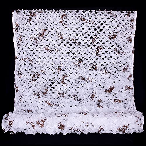 Ginsco 6.5ft x 20ft 2mx6m Snow Gound Netting Woodland Camouflage Net for Sunshade Camping Military Hunting Shooting Blind Watching Hide Party Decorations