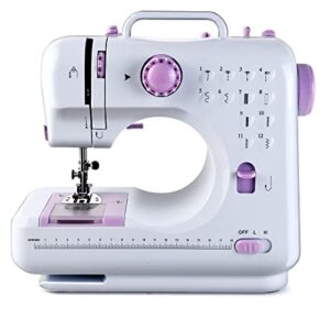 jucvnb mini sewing machine for beginners and kids, sewing machines with reverse sewing and 12 built-in stitches, portable sewing machine