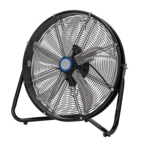 hicfm 4600 cfm 20 inch heavy duty shroud fan with barrel and powerful 1/5 hp motor, high velocity air circulator for workshop, garage, commercial or industrial rooms - ul safety listed