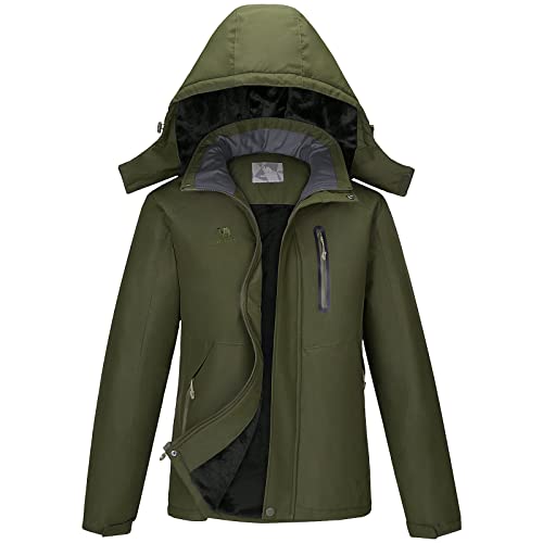 CAMEL CROWN Men's Mountain Waterproof Ski Jackets Warm Winter Snow Coat with Detachable Hood Windproof Rain Jacket