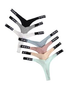 verdusa women's sexy 7pack letter print tape panty sets v strings brief underwear multicolor m