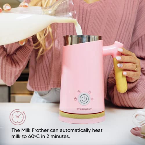 Starument Electric Automatic Milk Frother/ Foamer & Heater for Coffee, Latte, Cappuccino, Other Creamy Drinks - 4 Settings for Cold/ Airy Milk/ Dense Foam & Warm Milk - Easy to Use