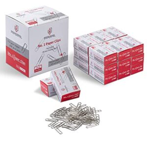 PAPERPAL #1 Nonskid Paper Clips, 2000 Medium Paper Clips (20 Boxes of 100 Each), Bulk Paperclips for Office School & Personal Use, Daily DIY, 1-2/7" Silver Heavy Duty Non-Skid Paper Clip Standard Size