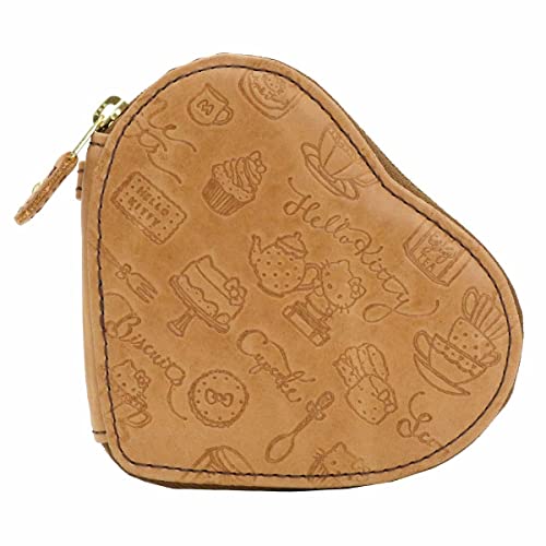 Sanrio Hello Kitty Fresh No.87070 Genuine Leather Coin Case, Coin Purse, Mini Wallet, Cowhide Leather, Women's, Hello Kitty Fresh Series, biege