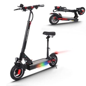 kugoo kirin m4pro electric scooter adults, 864wh power, 43miles range, 30mph max speed, 10" off-road tires, folding commuter electric scooter with seat