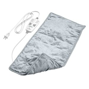 pure enrichment® weightedwarmth™ 3-in-1 heating pad - 3 instaheat™ settings, 3 massage speeds & 4.1 lbs of weighted pressure for menstrual cramps, shoulder, neck & back pain - 12” x 24”